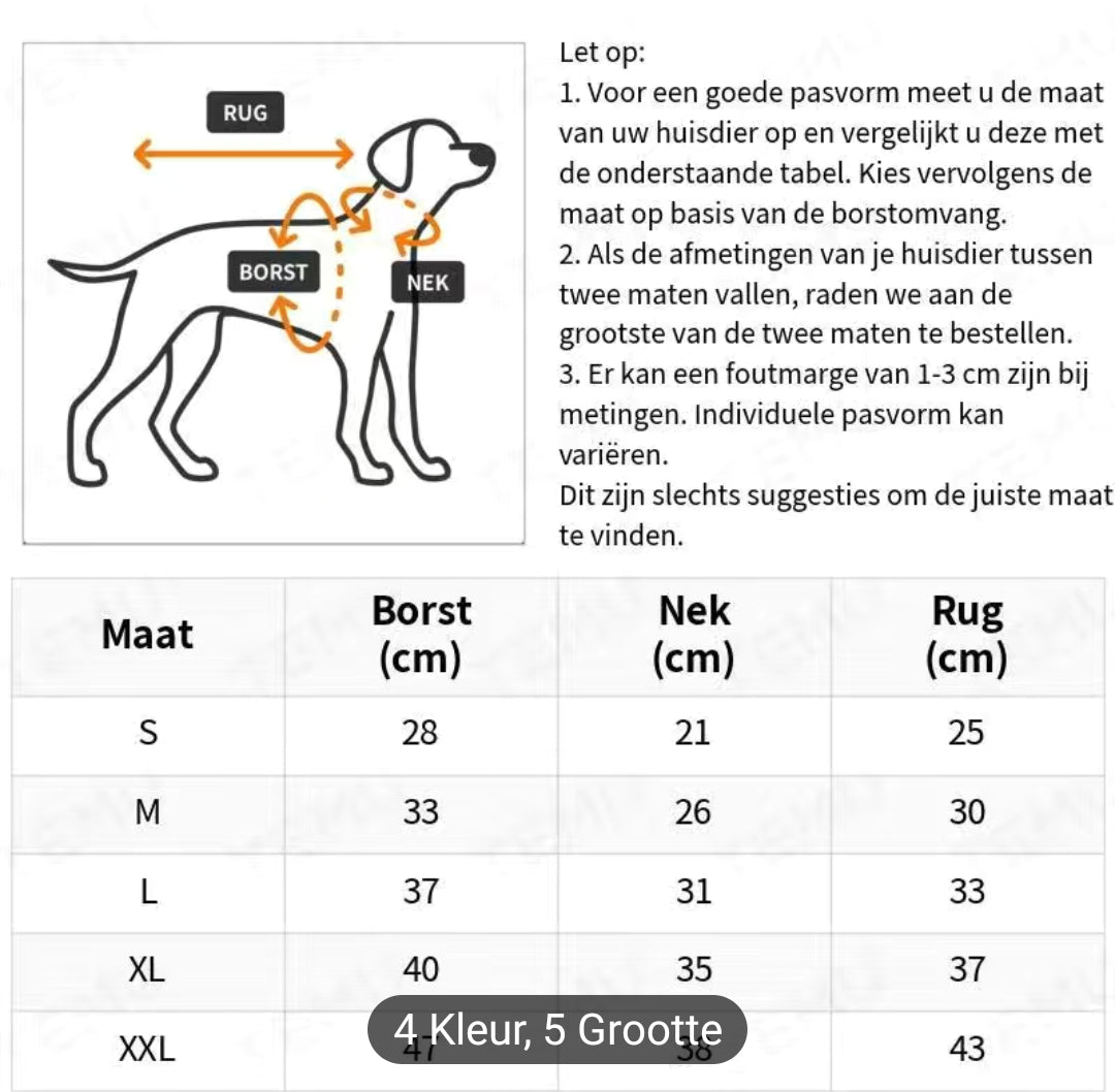 Leuke warme honden trui voor Uw viervoeter.